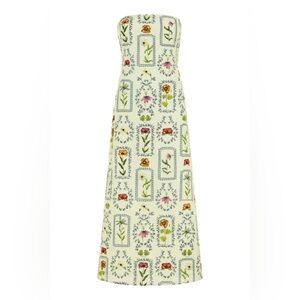 Botanical Strapless Maxi Dress